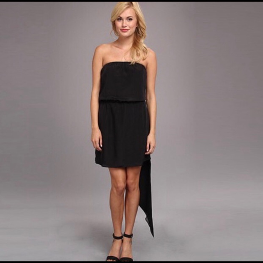 BCBG-Womens-Asymmetrical-Hem-Strapless dress